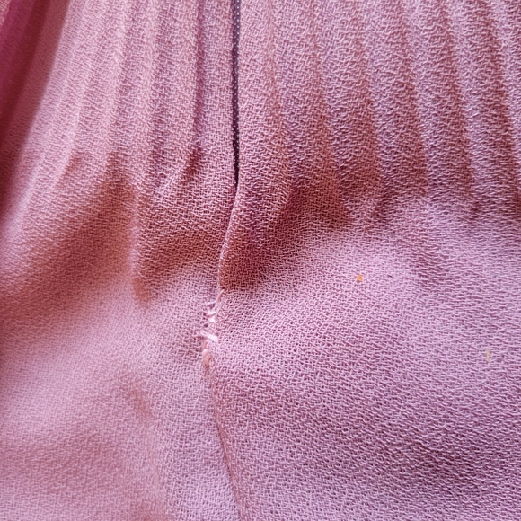 Vintage Lilac Dress Ruffle Trim Pleated Skirt - Picture 16 of 16